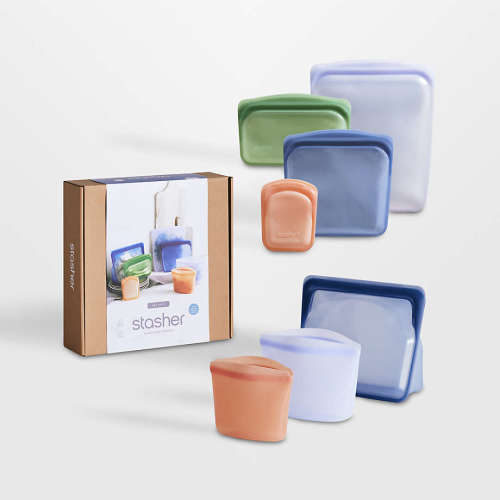 Stasher Multi-Color Reusable Silicone 7-Piece Bag Set