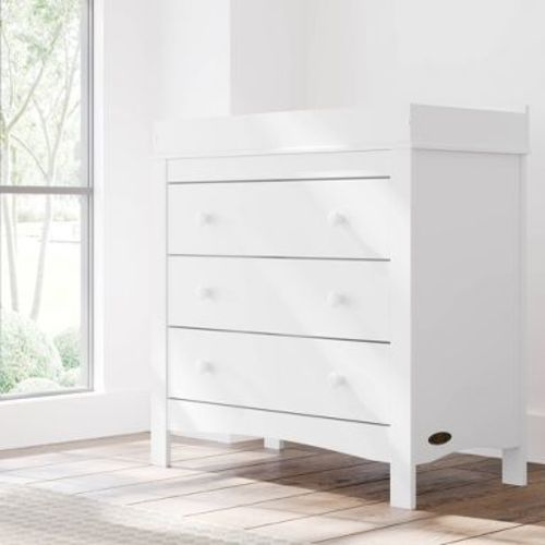 Graco Noah 3-Drawer Dresser with Removable Changing Table Topper - White