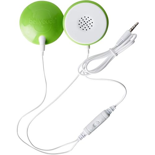Wavhello BellyBuds Baby Bump Headphones - Prenatal Belly Speakers for Women During Pregnancy, Safely Play Music, Sounds, and Voices to Your Baby in The Womb - Green