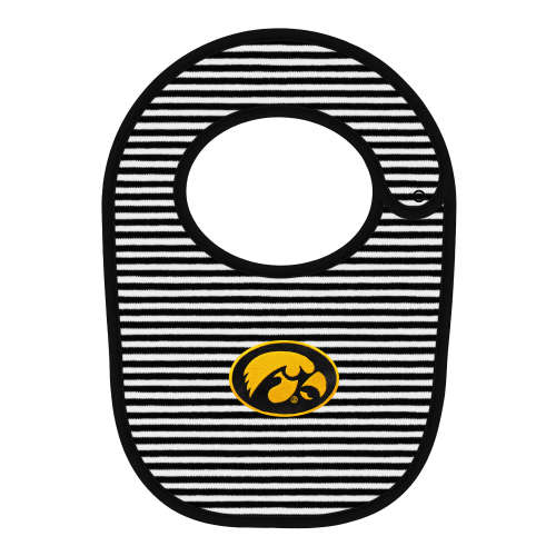 Iowa Hawkeyes Striped Newborn Bib | College Baby