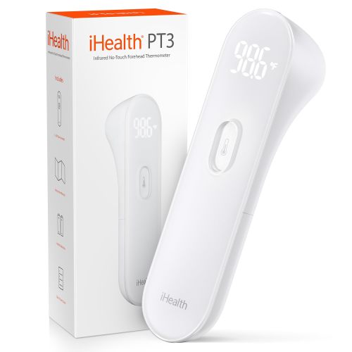 Amazon.com: iHealth No-Touch Forehead Thermometer for Adults, Kids, Babies PT3 | 1s Fast Accurate, 3 Ultra-Sensitive Sensors, Quiet Vibration Feedback, Digital Large LED Digits, Use for Home & Nurses