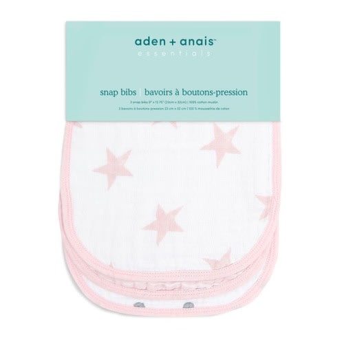 essentials cotton muslin snap bibs 3 pack