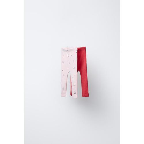 TWO PACK OF PRINTED LEGGINGS - Pink | ZARA United States