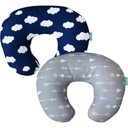 Biloban Nursing Pillow Cover 2 Pack for Breastfeeding Pillow, Ultra Soft and Cozy Nursing Pillow Slipcovers, Snug Fits for Boppy Pillow, Great Choice for Mom