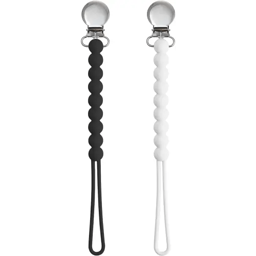Pacifier Clip for Boys Girls - MORIBOX Paci Clip Soothe Baby Binky Holder for Shower Birthday Gift 2 Pack
