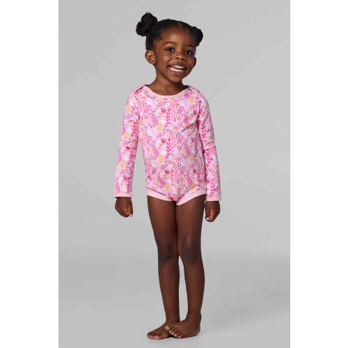 Baby LumaLeo Bodysuit | Soft Pink Blooming Forest