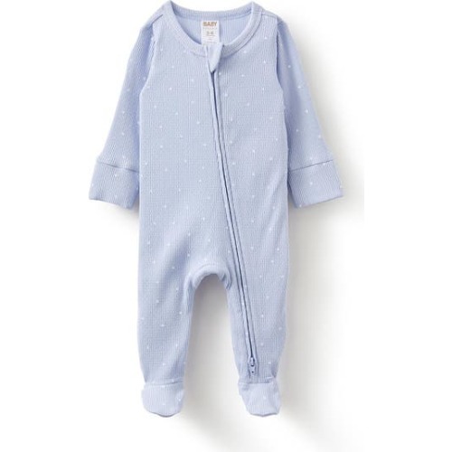 Organic Pointelle Zip All In One Romper, 0-3M