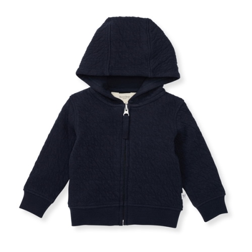Organic Cotton Quilted Bee Baby Jacket Midnight, 6-9 Months