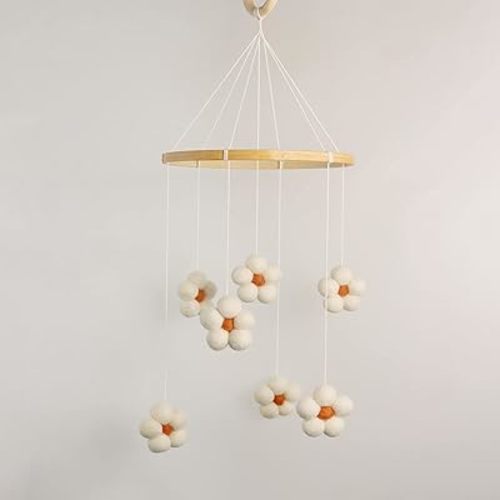 Baby Mobile for Crib - Felt Flower Mobile - Flower Baby Mobile - Boho Crib Mobile - Boho Nursery Decor - Crib Mobile for Girls, Boys - Mobile for Bassinet, Pack N Play - Flower