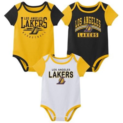 Nba Los Angeles Lakers Boys' 3pk Bodysuit Set - 0-3 Months