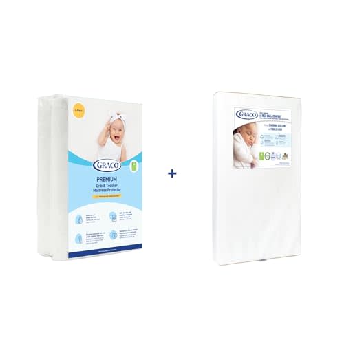 Graco Dual-Comfort Crib Mattress & Protector Value Bundle (1-Pack) – Includes GREENGUARD Gold Certified Crib Mattress, GREENGUARD Gold Certified Waterproof Protector