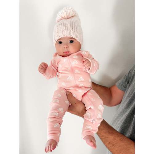 Blush Rainbow / Organic 2-Way Zip Romper