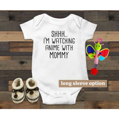 Anime Baby Bodysuit Watching Anime With Mommy Funny Baby - Etsy