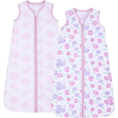 DaysU Cotton Baby Sleep Sack, Baby Sleeping Bag with Two-Way Zipper, 0.5 TOG Wearable Blanket for Newborn Baby Boys and Girls