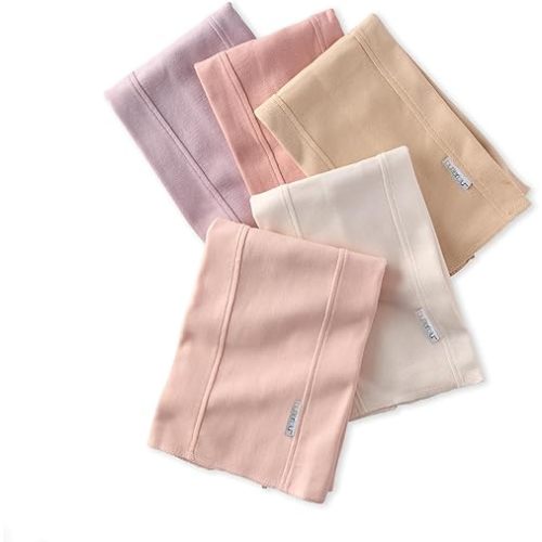 Butterblu Bailey 5-Pack Burp Cloths 100% Organic Cotton Knit for Newborn & Baby Boys & Girls, Sorbet, One Size