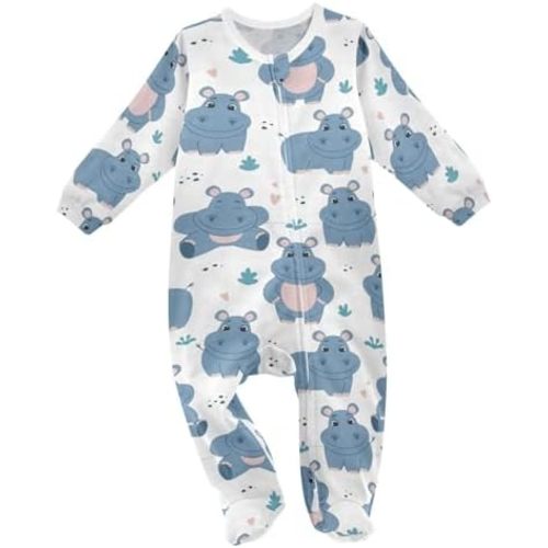 Dussdil Baby One-Piece Footies Newborn Rompers Pajamas Cotton Footed Pjs for Sleep Play Boys Girls