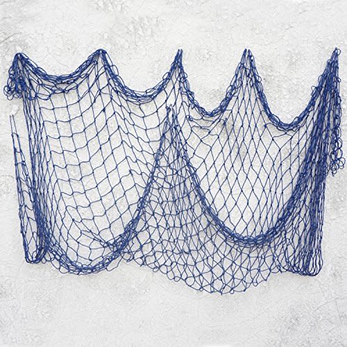Bilipala Decorative Fish Netting, Fishing Net Decor, Ocean Pirate Beach Theme Party Decorations, Mediterranean Decor, Blue