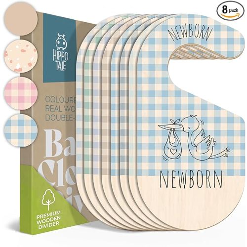 Baby Closet Dividers - Blue Baby Clothes Organizer for Nursery Decor, Storage & Organization - 8 Size Closet Dividers for Hanging Clothes, Gender Neutral Nursery Must Haves & Essentials