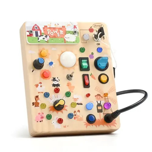 Joyreal Montessori Sensory Toys, Square-Shaped Wooden Busy Board - TikTok Shop