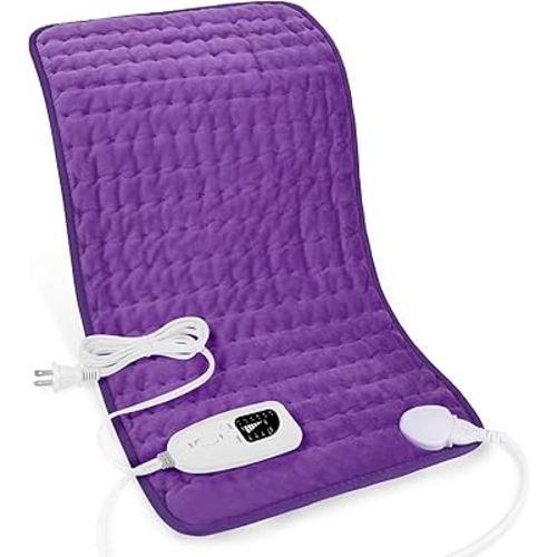 Deepsoon Heating Pad,Electric Heating Pads for Back,Neck,Abdomen,Moist Heating Pad for Shoulder,Knee,Arms,Legs,Dry/Moist Heat & Auto Shut Off,Christmas Gifts for Men and Women,Dark Purple,24x12 Inch