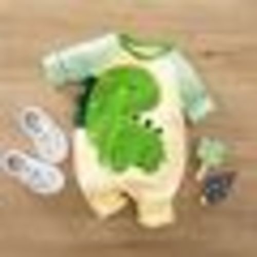 Baby Boy Cute Dinosaur Raglan Romper