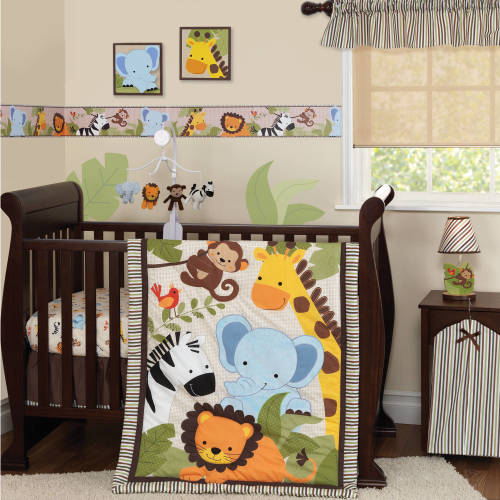 Lambs & Ivy Bedtime Originals, Jungle Buddies 3 Piece Crib Bedding Set, Brown