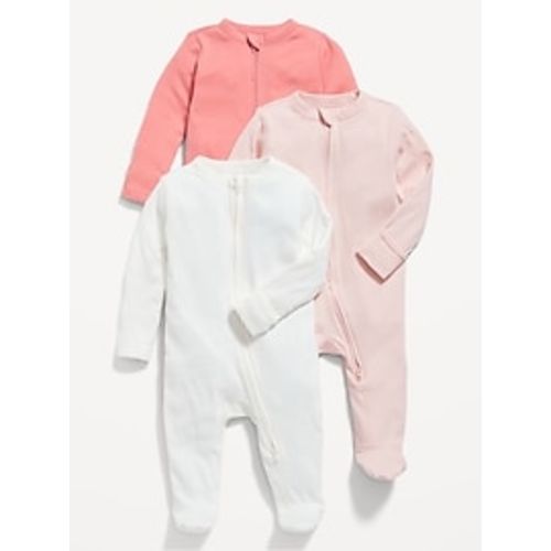 Unisex 3-Pack Sleep & Play 2-Way-Zip Footed One-Piece for Baby | Old Navy