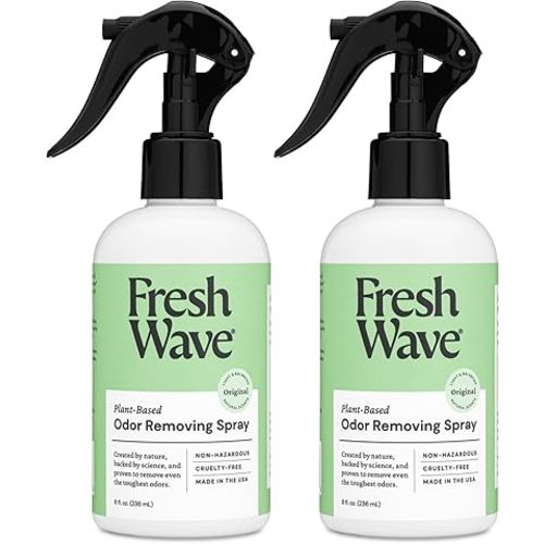 Fresh Wave Odor Eliminator Spray & Air Freshener, 8 oz., Pack of 2 - Odor Absorbers for Home, Safer Odor Relief, Natural Plant-Based Odor Eliminator, For Furniture, Fabrics & Trash