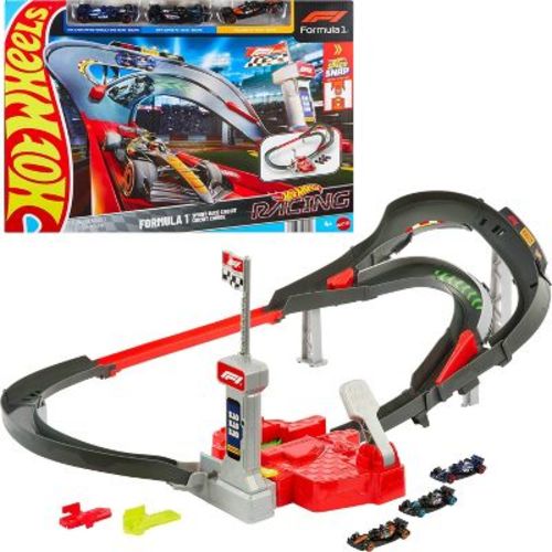 Hot Wheels Racing Formula 1 Sprint Race Circuit Track Set with 3 Die-Cast Toy Cars in 1:64 Scale