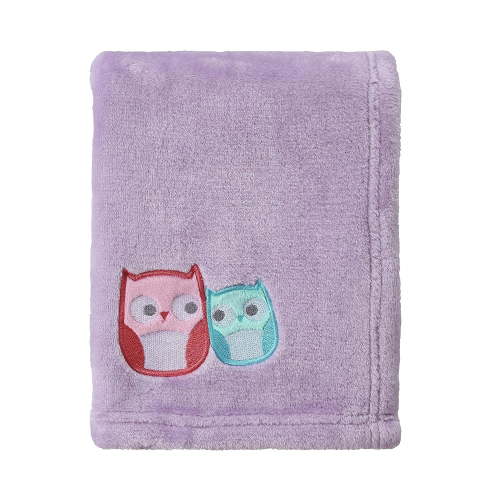 CREVENT 30''X40'' Cozy Fluffy Warm Fleece Baby Nursery Blanket for Unisex Infant Toddler Crib Cot Stroller - Lavender Owl