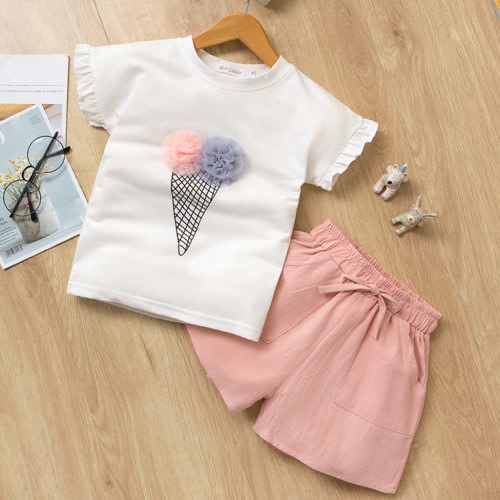 TAIAOJING Girls Shorts Set - Set For 2-3 Years