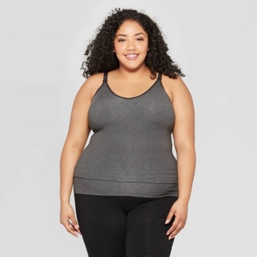 Women's Plus Nursing Seamless Cami - Auden™ Heather Gray 1X