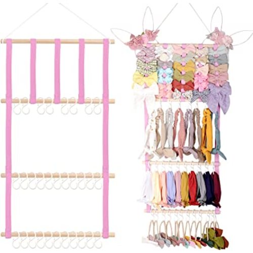 POVETIRE Headband Holder Hair Bows Organizer for Girls, Baby Headbands Hair Accessories Organizer Storage Wall Hanging Decor for Toddler Girls Room
