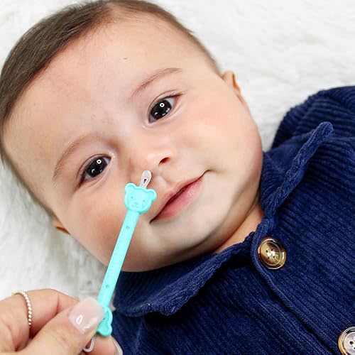 Baby Nose Cleaner & Ear Wax Removal Tool - Safe Booger & Earwax Removal for Newborns, Infants, Toddlers - Dual-Ended - Essential Baby Stuff, Diaper Bag Must-Have, with CASE