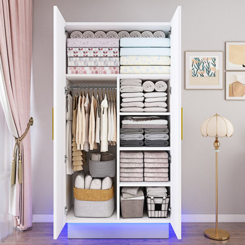 Ebern Designs Drumadried Manufactured Wood Armoire & Reviews | Wayfair