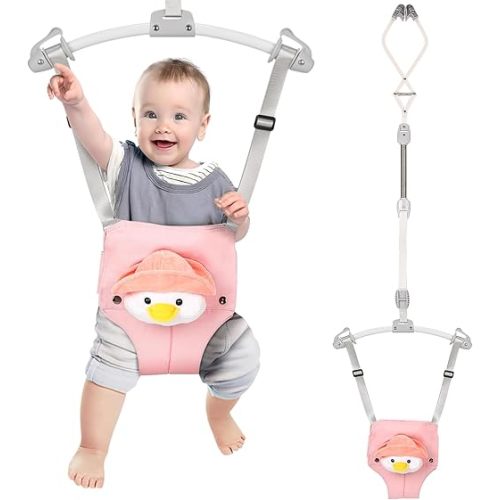 Baby Doorway Jumper Adjustable 10.8"-23.6" No-Tool Activity Seat | Bouncer with Stainless Steel Springs & Machine-Washable Bag (Indoor/Outdoor Use)