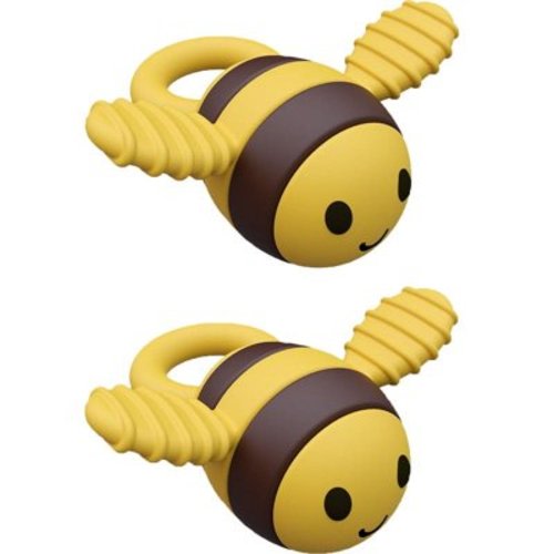 2PCS Baby Teething Toys, Baby Teething Toyss Chew Toys, Baby Teething Toys for 18 Months Boys Girls Babies, Cute Bee Shape BPA-Free for Sensory Exploration and Relief Teething Itching(Yellow+Yellow)
