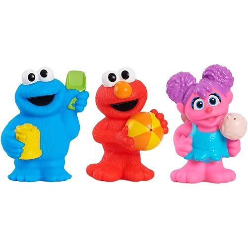 Sesame Street Floating Fun Friends 3-Piece Set Water Squirters Bath and Pool Toys, Kids Toys for Ages 2 Up by Just Play