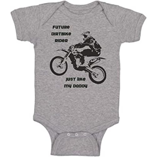 Cute Rascals Future Dirt Bike Rider Like My Daddy Baby Bodysuit One Piece Oxford Gray Newborn