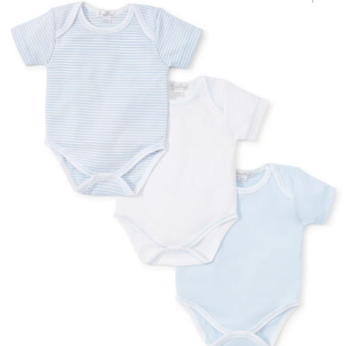 0-3M Simples Stripes Blue 3 Pack Bodysuit Set