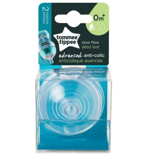 Tommee Tippee Closer To Nature Advanced Anti Colic, Slow Flow Nipples, 0m+, 2 Count
