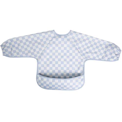 Ali+Oli Smock Bib for Baby & Toddler Long Sleeve (Blue Checkers)