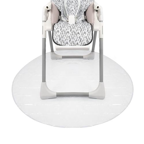 Nuby High Chair Waterproof Floor Mat - 50" Clear Circle Kitchen Mat - Protects Floor from Spills and Messes