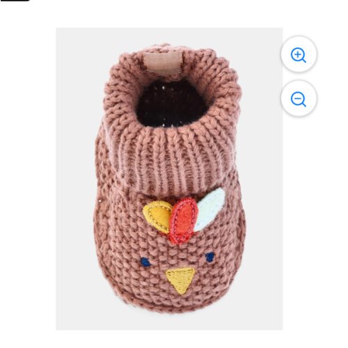 Carter's Child of Mine Baby Boys or Girls Knit Turkey Graphic Booties, Sizes 0M-12M