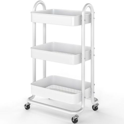 SUGIFT 3-Tier Rolling Utility Cart with Lockable Wheels