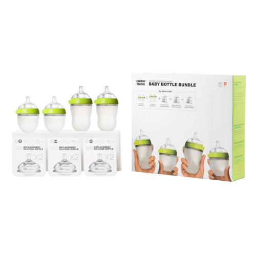 Comotomo Baby Bottle Bundle Gift Set, Green