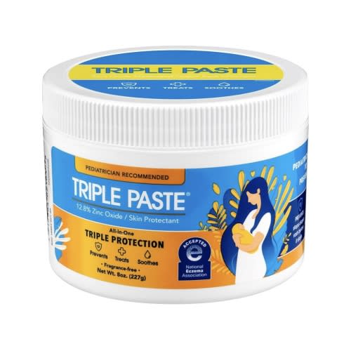 Triple Paste Diaper Rash Cream for Baby - 8 Oz Tub - Zinc Oxide Ointment Treats, Soothes and Prevents Diaper Rash - Pediatrician-Recommended Hypoallergenic Formula with Soothing Botanicals