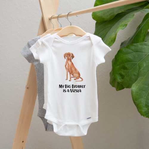 Vizsla Baby Onesies® Brand, new born baby clothes, baby shower gift, cute dog baby bodysuit, gift for new baby, dog brother, dog sister