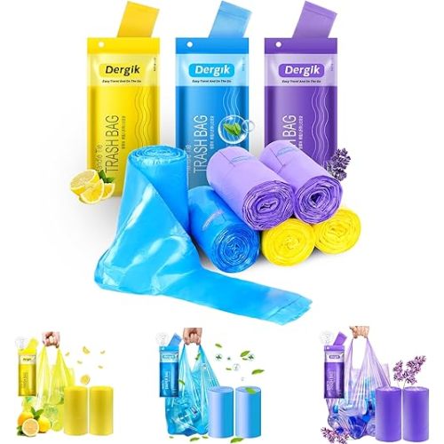 Large Adult Diaper Disposal Bags (18’’x23’’), 288 pcs Value Pack, Scented, Elderly Waste Diaper Disposable Bags, Baby Dirty Diapers Poop Trash Bags, Sanitary Product Disposal,Colorful