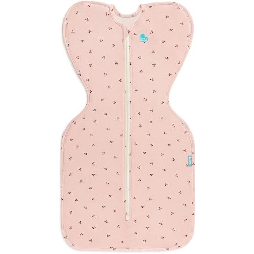 Love to Dream Swaddle Up Bamboo, Arms Up Position, Soft and Luxurious 100% Viscose from Bamboo - Wearable Blanket - 1.0 TOG - (20-24°C) Ideal for Moderate Temps (Cherries Blush, Small, 3.5–6kg)